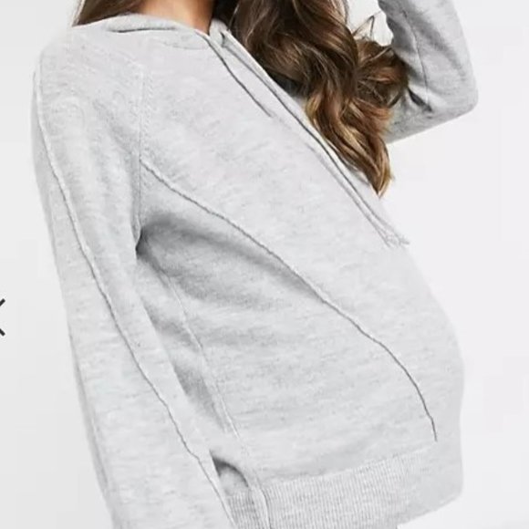 COPY - ASOS DESIGN Maternity Oversized Knit Hoodie - Picture 2 of 4